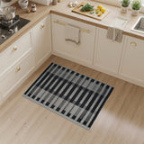 Geometric Modern Black and White Black White Geometric Striped Woven Rug