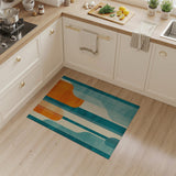 Geometric Modern Teal Orange Geometric Abstract Area Rug