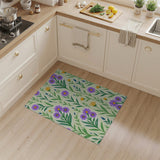 Purple Daisy Yellow Wildflower Floral Area Rug
