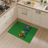 Playful Cartoon Pool Balls Kids Area Rug