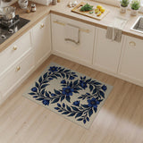Blue and Teal Elegant Blue Floral Vine Area Rug
