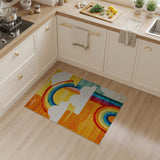 Multi-color and Patterns Whimsical Rainbow Clouds Area Rug