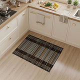 Brown Tan Plaid Stripe Woven Area Rug
