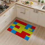 Bold Primary Color Block Geometric Area Rug