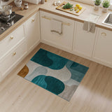 Teal Abstract Organic Shapes Area Rug