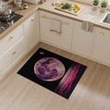 Pixel Pink Moon Cosmic Horizon Area Rug