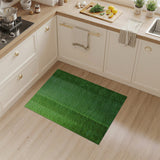 Lush Green Vertical Stripe Grass Rug