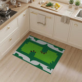 Playful Green Prickly Pear Cactus Kids Rug