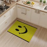 Cheerful Yellow Smiley Face Shag Rug