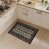 Multi-color and Patterns Southwestern Geometric Area Rug in Black Cream Rust
