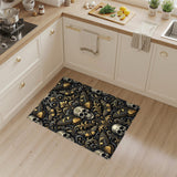 Gold Skull Butterfly Vintage Area Rug