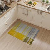Bold Yellow Block Stripe Geometric Area Rug