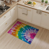 Multi-color and Patterns Vibrant Rainbow Tie-Dye Boho Area Rug