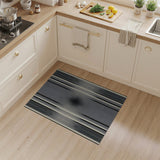 Black White Geometric Halftone Stripe Rug