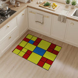 Bold Geometric Abstract Area Rug in Primary Colors