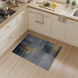 Navy Gold Geometric Abstract Area Rug