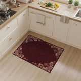 Floral Vintage Deep Red Floral Vintage Area Rug