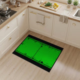 Green Tennis Court Geometric Area Rug