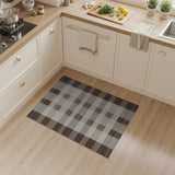 Rustic Farmhouse Brown Tan Woven Plaid Area Rug