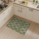 Green Coastal Green Palm Frond Area Rug