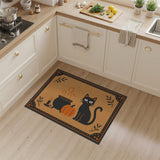 Black Cat Pumpkin Halloween Area Rug