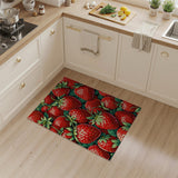 Plump Red Strawberries Area Rug
