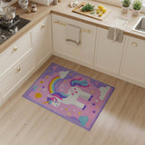 Multi-color and Patterns Magical Unicorn Rainbow Kids Area Rug
