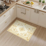Gold and Silver Gold Floral Vintage Area Rug