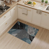 Fractured Teal Geometric Modern Area Rug