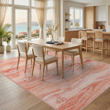 Pink Seashell Wave Washable Area Rug