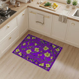 Purple Yellow Floral Vine Area Rug