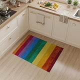 Multi-color and Patterns Vibrant Rainbow Stripe Shag Area Rug