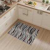 Wavy Black Brown Abstract Area Rug