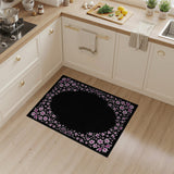 Pink Cherry Blossom Floral Border Area Rug