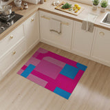 Vibrant Geometric Pink Blue Area Rug