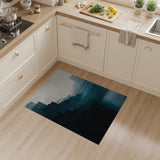 Layered Blue Teal Geometric Area Rug
