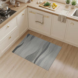 Grey Abstract Wave Layered Area Rug
