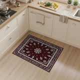 Red Ornate Snowflake Medallion Red Area Rug