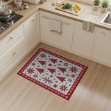 Festive Red Snowflake Christmas Tree Area Rug