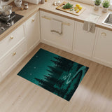Starry Teal Forest River Night Area Rug