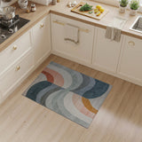 Modern Wavy Abstract Multi-Color Area Rug