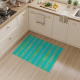 Teal and Green Geometric Stripe Area Rug