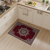 Ornate Red Sunburst Persian Area Rug