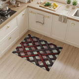 Distressed Red Woven Basketweave Area Rug