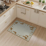 Whimsical Bunny Snowflake Border Rug