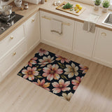 Pink Orange Floral Pattern Area Rug