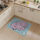 Cute Pink Sleeping Puppy Cartoon Area Rug