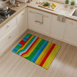 Vibrant Wavy Multi-Color Stripe Area Rug