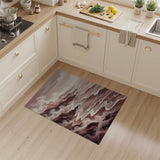 Misty Pink Coastal Cliffs Seascape Rug