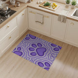Playful Purple Paw Print Area Rug